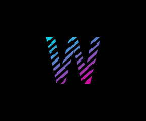 Abstract Techno Line W Letter Icon Design