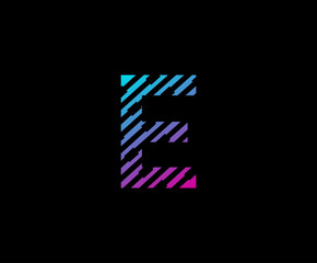 Abstract Techno Line E Letter Icon Design