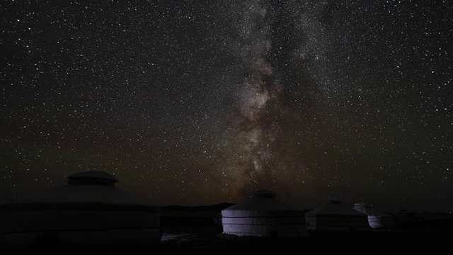 timelapse stars and milkyway in Mongolia