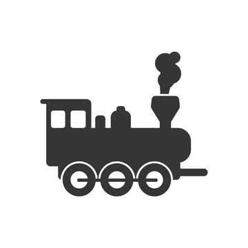 Locomotive steam train icon design template vector isolated