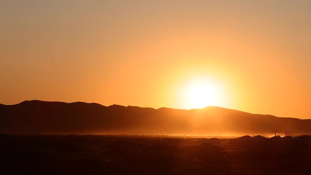 sunset gobi desert in Mongolia