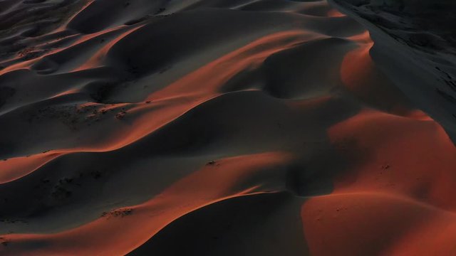 drone sunset gobi desert in Mongolia