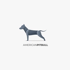 Vector Logo Illustration American Pit bull Gradient Colorful