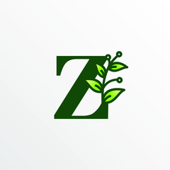 Initial Letter Z Botanical Logo Design