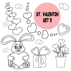 Vector on love theme. Beautiful abstract pattern with Valentine's day seamless pattern for decorative design. Logo element for wedding illustration. Vintage design. Greeting card.