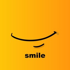 smile icon logo with yellow background.vector illutration