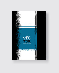 Black blue ink brush stroke on white background. Minimalistic style.