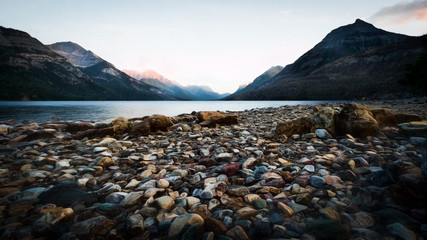 Beach At Upper Waterton Lake