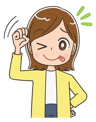女性 マンガ アニメ 主婦 イラスト かわいい カジュアル