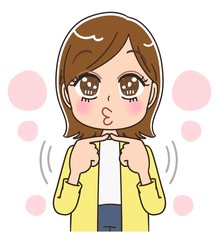 女性 マンガ アニメ 主婦 イラスト かわいい カジュアル