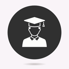 Student - vector icon. Illustration isolated. Simple pictogram.