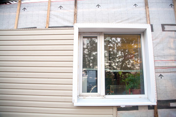 with house siding background