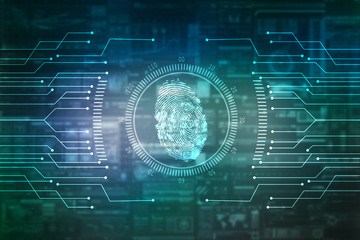 Fingerprint Scanning Technology Concept 2d Illustration