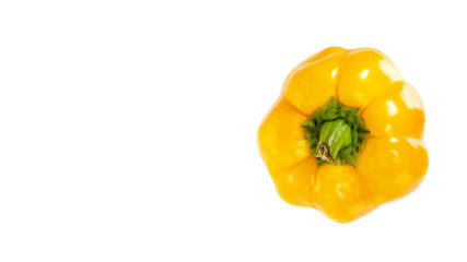 Raw yellow paprika, fresh and healthy food. Isolated on white.