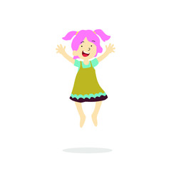 Vector Illustration Of Happy Children Isolated
