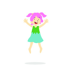 Vector Illustration Of Happy Children Isolated