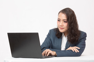 Beautiful businesswoman and her work