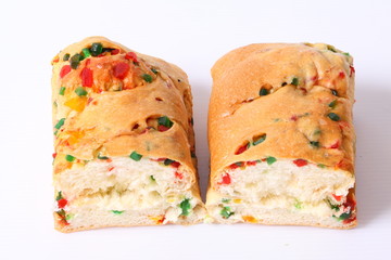 Fresh bun isolated on white background