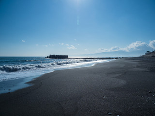 二宮町　梅沢海岸の風景　２月