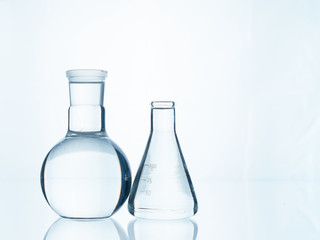 The glass bulb. Chemical flask. Chemical vessels. Glassware.