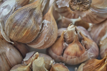 Macro Photo food garlic bulb. Background texture Plant vegetable garlic.
