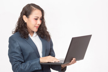 Beautiful businesswoman and her work