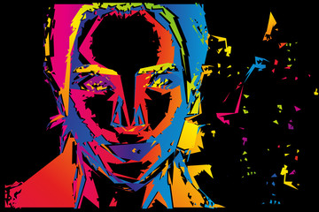 Abstrakcyjny portret low poly. Ilustracja wektorowa.  © Rzoog