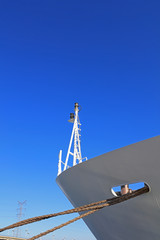 A close-up of the ship's bow