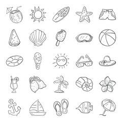 Pack Of Seasons Doodle Icons 