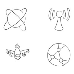 Compact Space and Science Doodle Vectors Pack 
