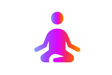 yoga icon with gradient color design vector 