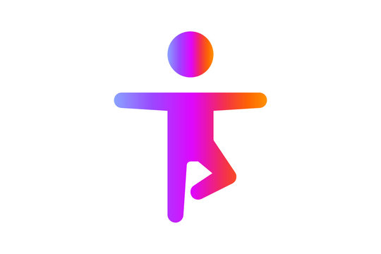yoga icon with gradient color design vector 