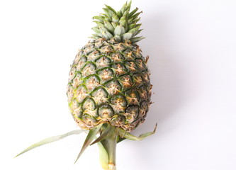 ripe pineapple isolated on white background