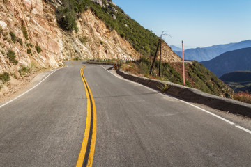 Driving through the San Gabriel Mountains above Azusa. In Southern California