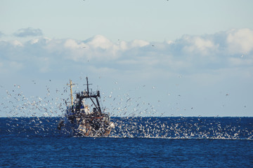 Fishing boat in the sea.