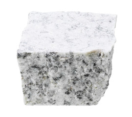 rough white granite rock cutout on white