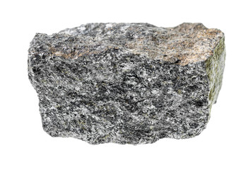 raw sphalerite ore (zinc blende) cutout on white