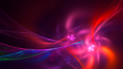 3D rendering abstract red fractal light background