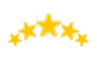Five stars gold isolated icon Vector illustration