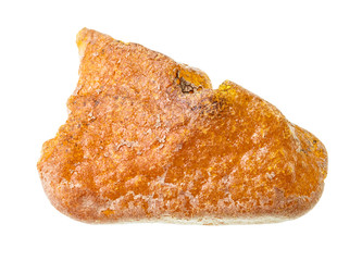 unpolished amber nugget cutout on white