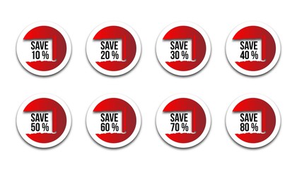 Save discount badge vector illustration.