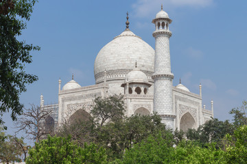 Fototapeta na wymiar Side view of Taj Mahal, a UNESCO world heritage site in Agra, India