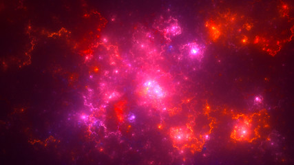 3D rendering abstract red fractal light background © BetiBup33