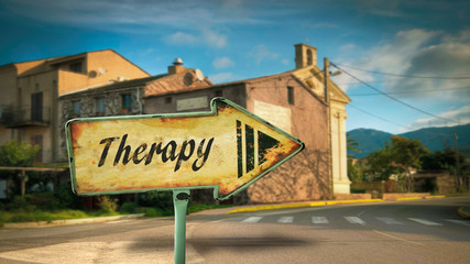 Obraz premium Street Sign to Therapy