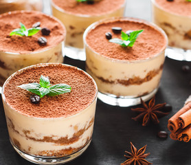 gourmet italian dessert tiramisu in a glass