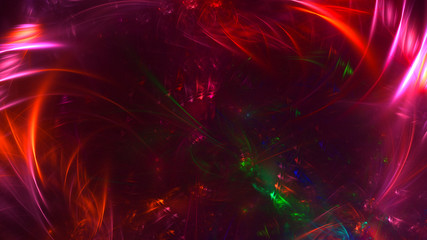 3D rendering abstract red fractal light background