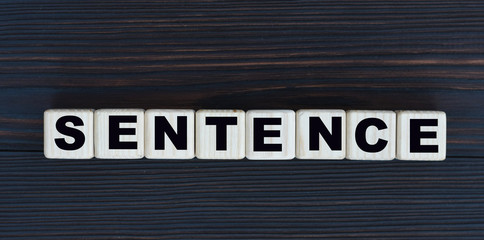 concept word sentence on cubes on a beautiful dark wooden background