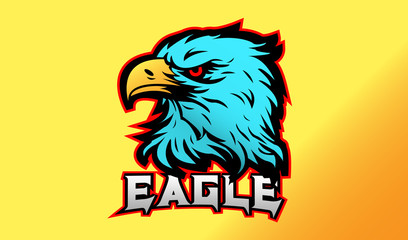 Vector Illustration of Eagle (Cyan Color)
