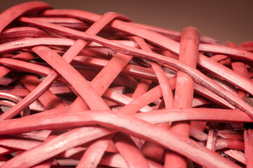 red wooden rattan macro close up