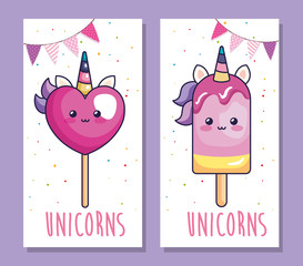 collection of sweet and fantasy icons vector illustration design